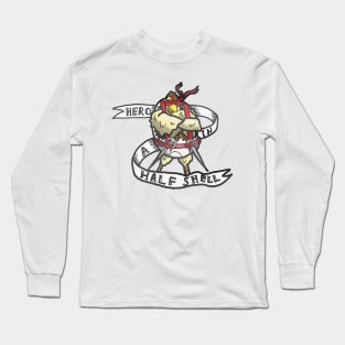 Rooster Hero in a half shell! - 90s retro parody design Long Sleeve T-Shirt